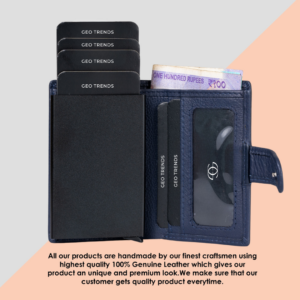 12 Geo Trends Premium Slim Leather Card Holder for Men & Women