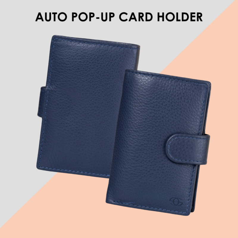 14 Geo Trends Premium Slim Leather Card Holder for Men & Women