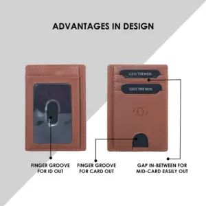 16 Geo Trends Luxury Leather Card Holder for Men RFID Blocking Technology