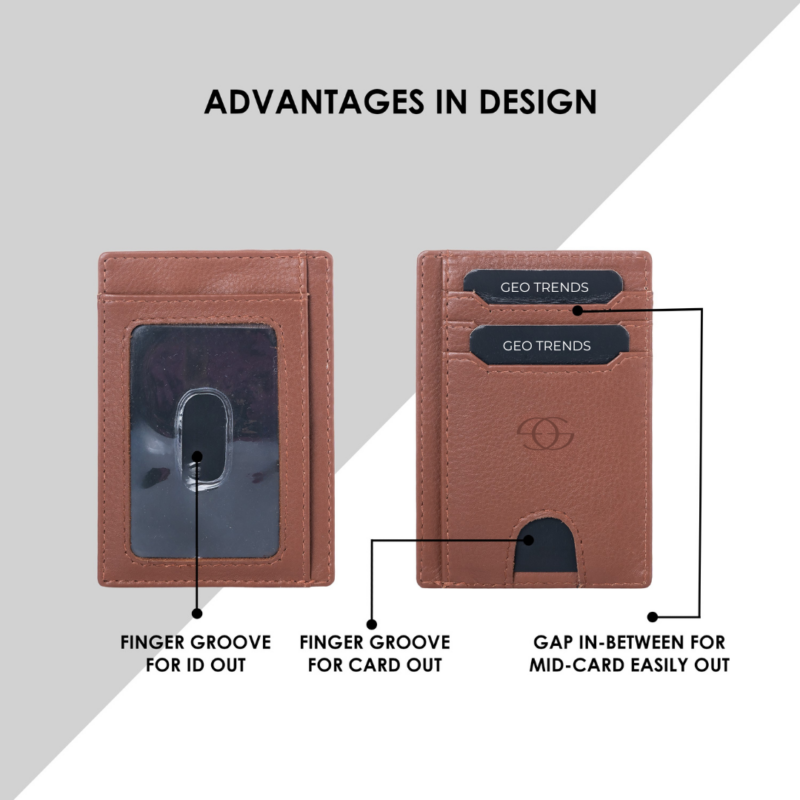 16 Geo Trends Luxury Leather Card Holder for Men RFID Blocking Technology