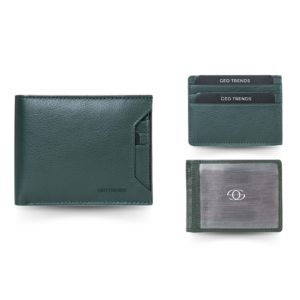 18 Geo Trends Leather Wallet with Coin Pocket - Compact and Durable
