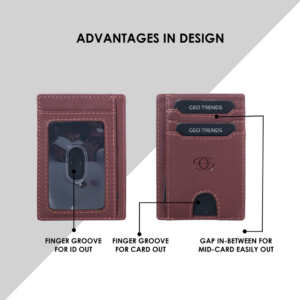 Geo Trends RFID Leather Card Holder  Premium Quality, Compact Design