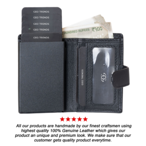 2 Geo Trends Men's Premium Leather Card Holder Secure and Slim Design