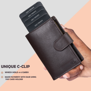 Geo Trends Compact Leather Card Holder  RFID Blocking and Slim Fit