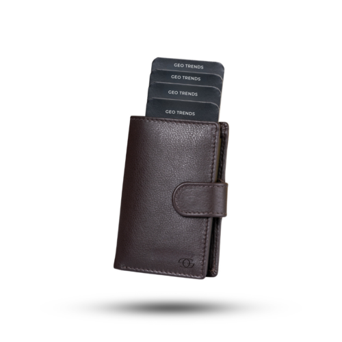 Geo Trends Compact Leather Card Holder  RFID Blocking and Slim Fit