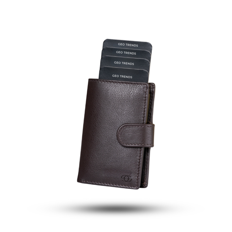 Geo Trends Compact Leather Card Holder  RFID Blocking and Slim Fit
