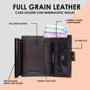Geo Trends Compact Leather Card Holder  RFID Blocking and Slim Fit