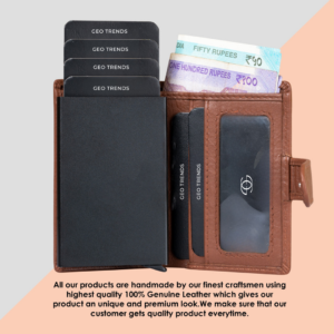 Geo Trends Elegant Leather Card Holder for Men  RFID Protection Included