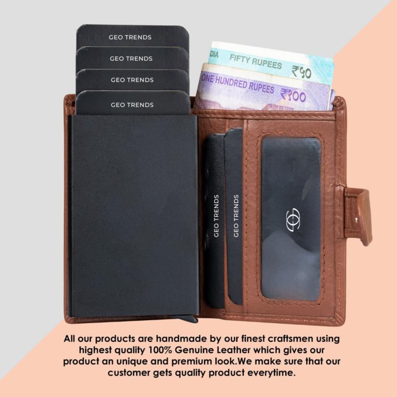 Geo Trends Elegant Leather Card Holder for Men  RFID Protection Included