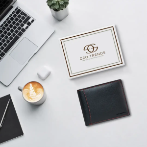4 Premium Leather Bifold Wallet for Men by Geo Trends - Durable and Elegant