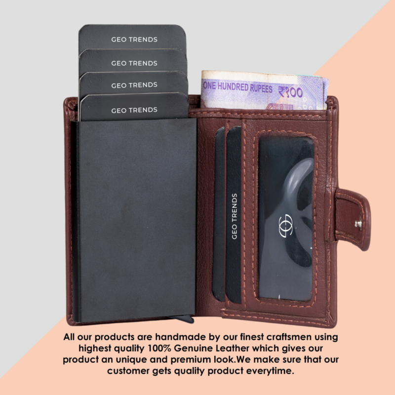 46 Geo Trends RFID Secure Leather Card Holder Slim and Functional