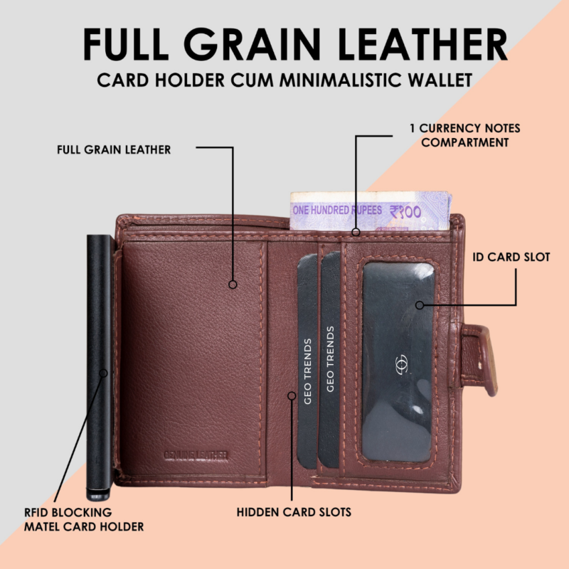 47 Geo Trends RFID Secure Leather Card Holder Slim and Functional