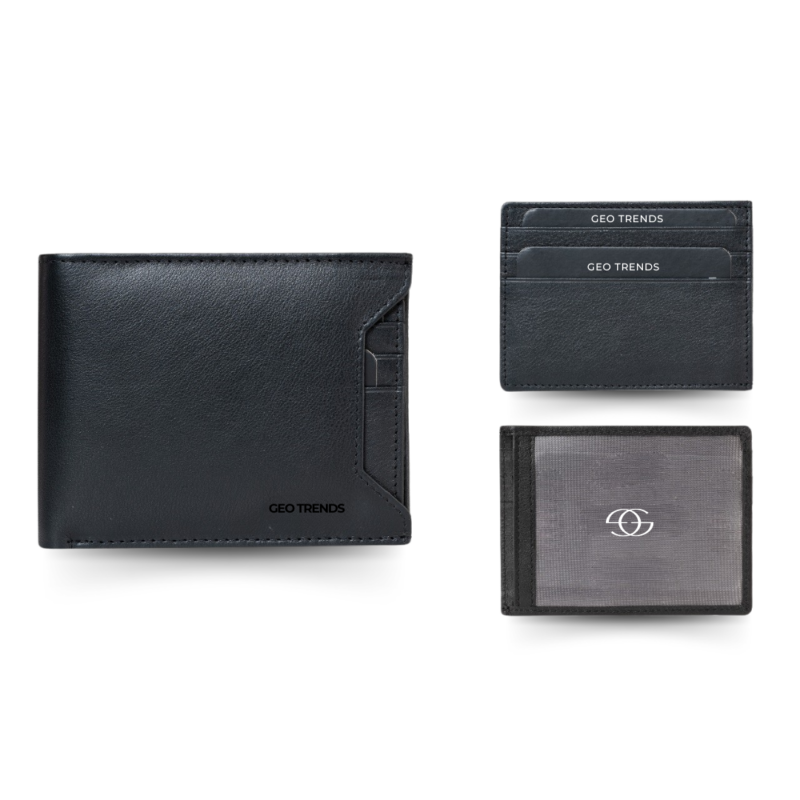 Durable Leather Wallet for Men -  Geo Trends Minimalist Collection