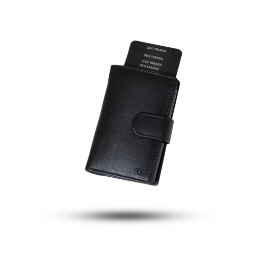 8 Geo Trends Men's Premium Leather Card Holder Secure and Slim Design