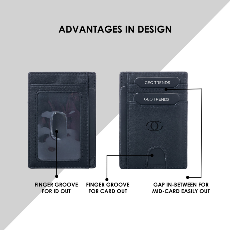 8 Geo Trends Stylish Leather Card Holder for Men RFID Secure and Slim
