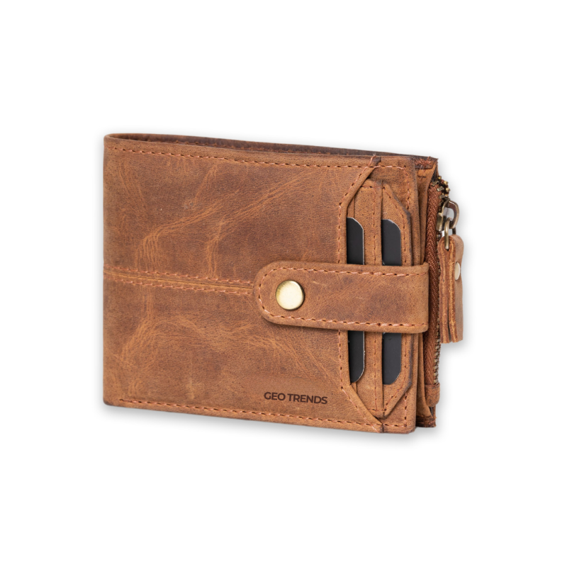 Classic Bifold Leather Wallet for Men – RFID Protection with Multiple Card Slots