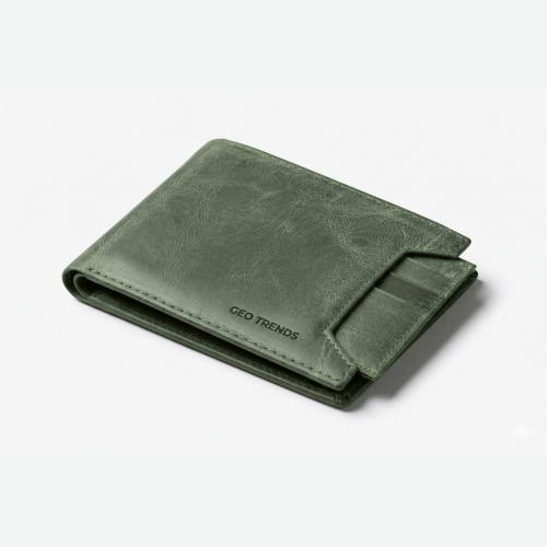 Men’s Genuine Leather RFID Wallet – Slim Minimalist Bifold Wallet with ID Window