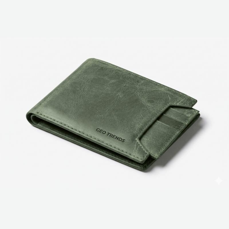 1 Men’s Genuine Leather RFID Wallet – Slim Minimalist Bifold Wallet with ID Window