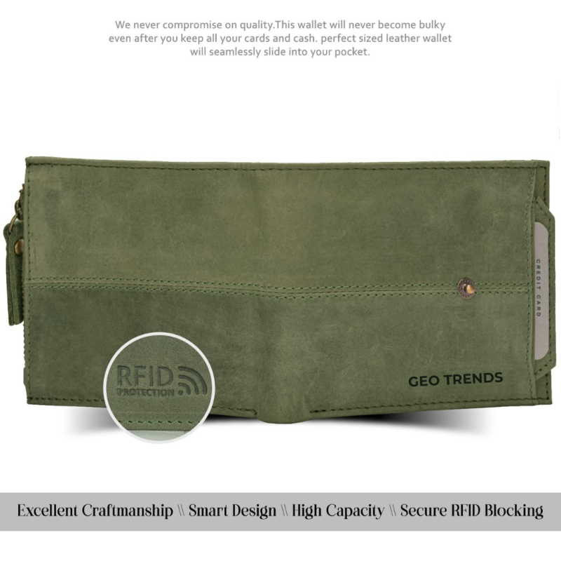 3 RFID Blocking Leather Wallet for Men – Slim Elegant Bifold Card Holder