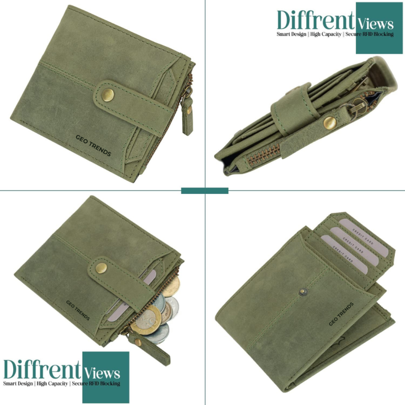 4 RFID Blocking Leather Wallet for Men – Slim Elegant Bifold Card Holder