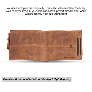 Classic Bifold Leather Wallet for Men – RFID Protection with Multiple Card Slots