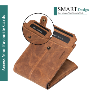 Classic Bifold Leather Wallet for Men – RFID Protection with Multiple Card Slots