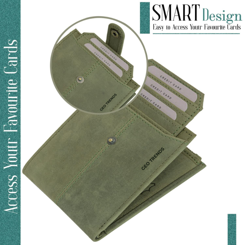 6 RFID Blocking Leather Wallet for Men – Slim Elegant Bifold Card Holder