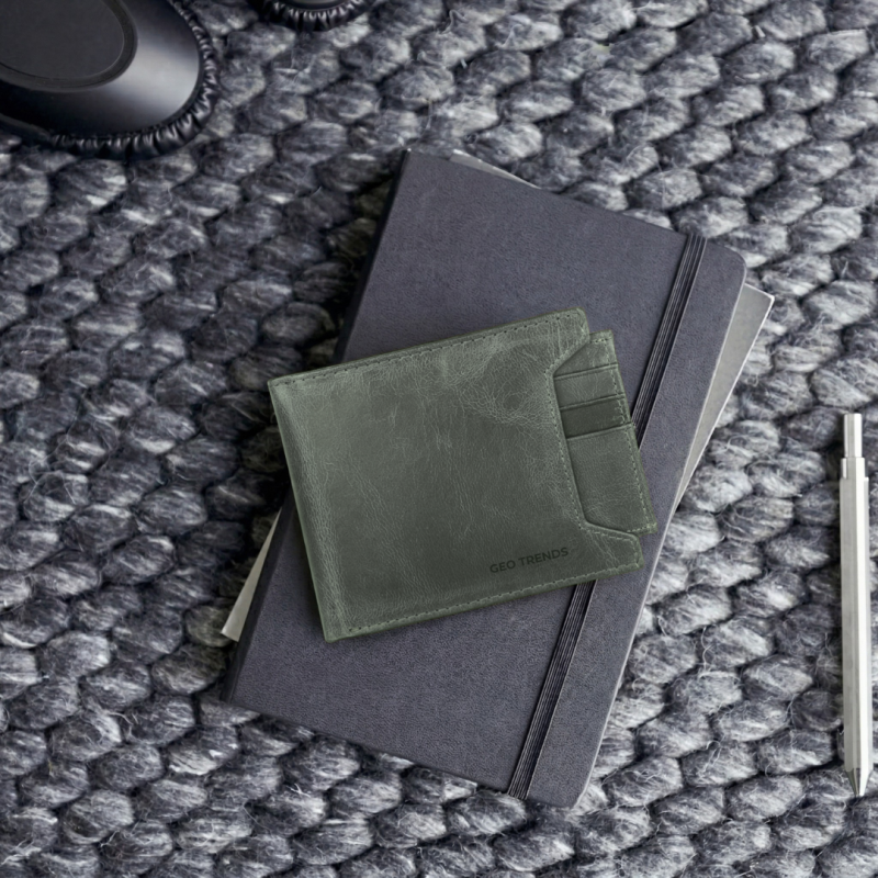 HYGT Men’s Genuine Leather RFID Wallet – Slim Minimalist Bifold Wallet with ID Window