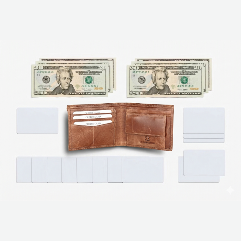 Luxury Genuine Leather Wallet for Men – RFID Protected Slim Wallet with Card Holder