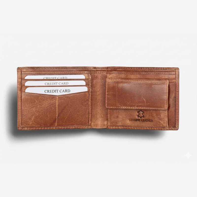 Luxury Genuine Leather Wallet for Men – RFID Protected Slim Wallet with Card Holder
