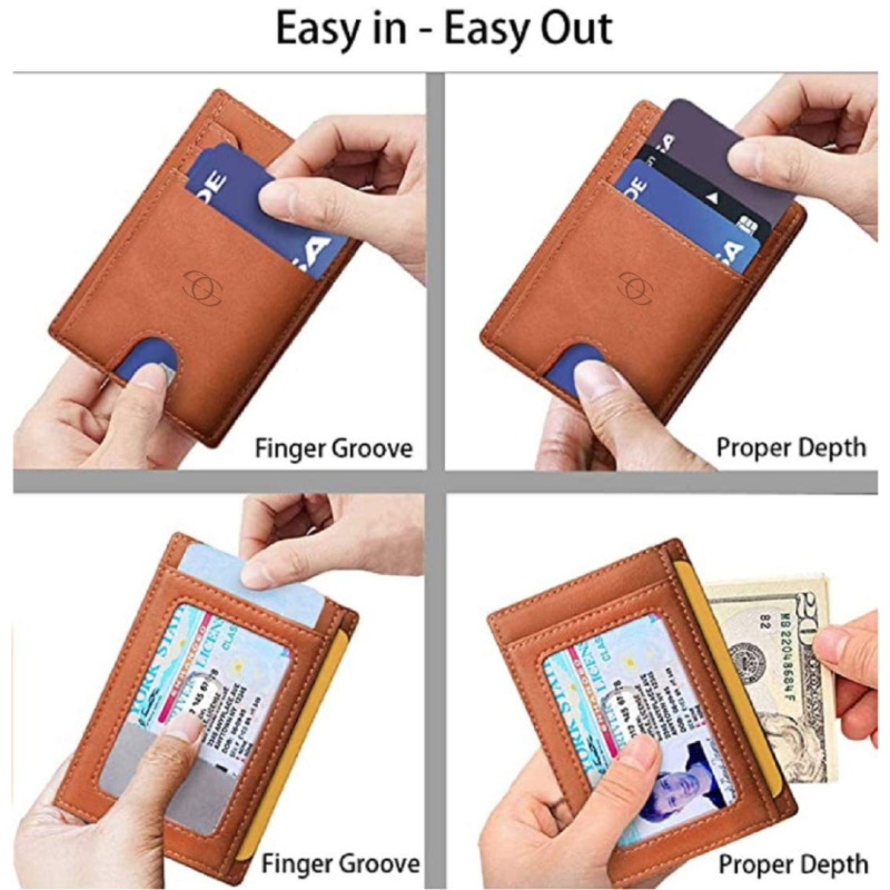 RFID protection layer inside Geo Trends leather card holder