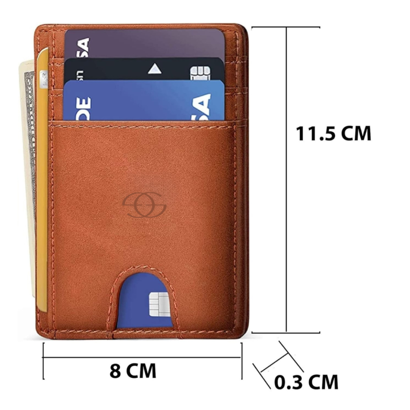 Geo Trends card holder fold line showing flexible genuine leather