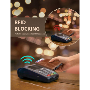 Geo Trends Premium Leather Card Holder with RFID Protection – Compact & Stylish Wallet