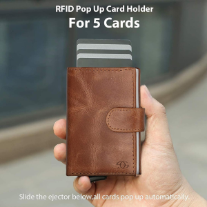 Geo Trends Premium Leather Card Holder with RFID Protection – Compact & Stylish Wallet